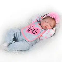 TIOZONEY - Muñeca Reborn silicona suave 55cm durmiendo realista niña princes WOW