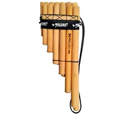 MALLKU - Zampoña 13 Tubos en 440 Hz Ideal para Colegio - Beige/Negro