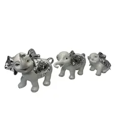 GENERICO - SET X3 ELEFANTE DORADO Y PLATEADA SURT 1395CM ZA21-06