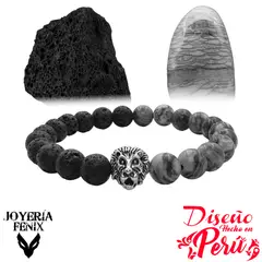 JOYERIA FENIX - Pulsera Dúo Piedra Natural León - Joyería Fénix