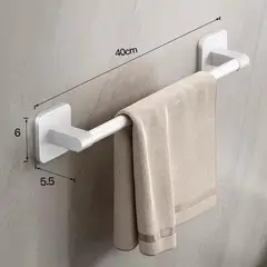 GENERICO - Toallero Barra de Toalla Sin Perforación Aluminio 40cm Blanco