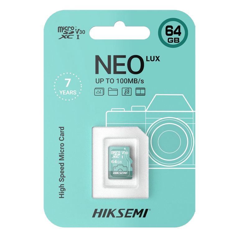 MEMORIA MICRO SD 64GB HIKSEMI CLASS 10 NEO LUX