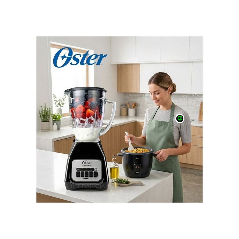 Combo Olla Arrocera CKSTRCB10DFBLK y Licuadora BLSTKAGBPB