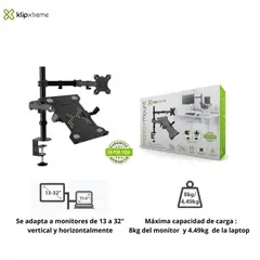 KLIP XTREME - Soporte para Monitores y Laptops KMM-301