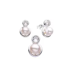 SANTORAL - Juego Perlas con Punto de Luz - Plata