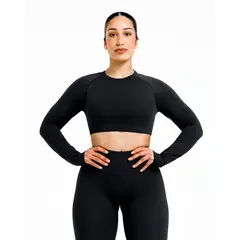GENERICO - TOP DEPORTIVO MANGA LARGA MUJER CROP DEPORTIVO MANGA LARGA DE LYCRA