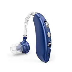 GENERICO - AUDIFONO AURICULAR PARA SORDERA SORDO RECARGABLE AZUL 72 HORAS
