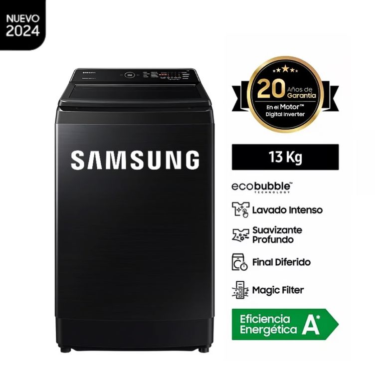 Lavadora WA13CG5441BV 13Kg Carga Superior Ecobubble Negro