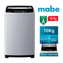 MABE - Lavadora automática de 10kg silver con Carga Superior LMAP1015WGBB0