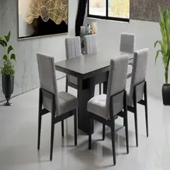 DMUEBLES - Comedor 6 sillas Rocks - Gris claro/Negro