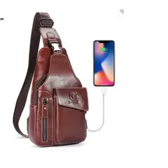 GENERICO - Morral Pechera de cuero Bullcaptain Marron Bull128