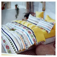 GENERICO - Edredón Acolchado de 5 Piezas 100% Algodón 2 Plazas