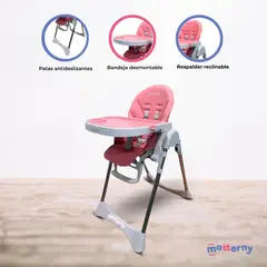 DOUX BEBE - Silla de Comer Graduable SUPER PINK