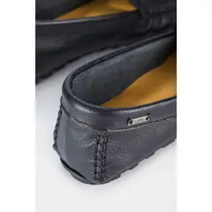 VELEZ - Vélez Mocasines Denver Cuero Mujer Grabado Con Placa Negro