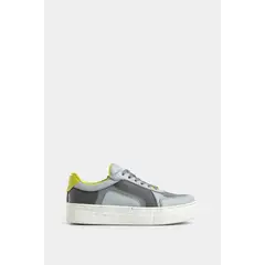 Velez - Vélez Zapatillas Flexus De Cuero y Lona Mujer Detalle Gris