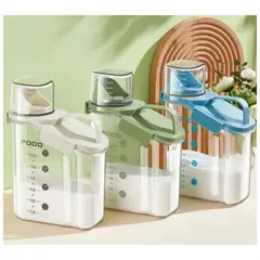 IMPORTADO MC - ORGANIZADOR DE ALIMENTOS MENESTRERO 1800 ML Y VASO MEDIDOR CELESTE