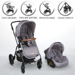 Coche Travel System para Bebé «CLOUD» Gray