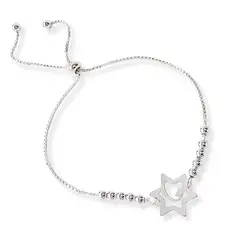 AMBAR JOYERIA - Pulsera de Plata 925 Estrella De Amor Regulable Silver