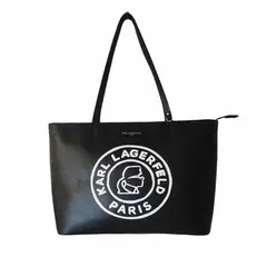 KARL LAGERFELD - CARTERA TOTE NEGRA CON BLANCO