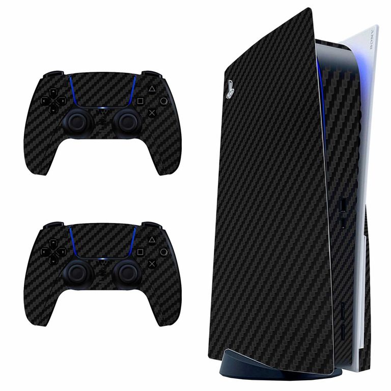 Skin Adhesivo Fibra carbono negro para PS5