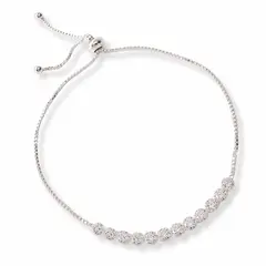 AMBAR JOYERIA - Pulsera de Plata 925 Tenis 12 Regulable Silver