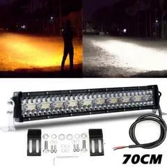 GENERICO - Luces LED Barra 70CM Recto Multivoltaje 240W Luz Ambar-Blanco