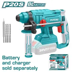 TOTAL TOOLS - ROTOMARTILLO INALÁMBRICO 20V SDS PLUS INDUSTRIAL SIN CARBÓN TOTAL TRHLI2201