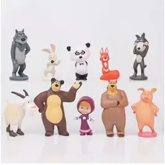 DANWEILE - 10pcs de Masha y el juguete modelo de muñeca de PVC del oso