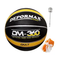GENERICO - PELOTA PARA BÁSQUET GOMA CELULAR #7 DM- 360 DEPORMAX NEGRO
