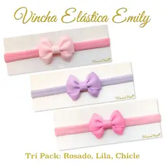 GENERICO - Vincha para bebé modelo Emily Tri pack