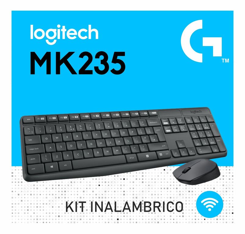 Teclado Mouse MK235 Inalambrico Negro