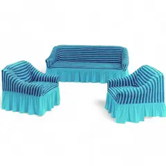 IMPORTADO MC - Funda de mueble 3-2-1 spandex burbuja TURQUESA - BICOLOR