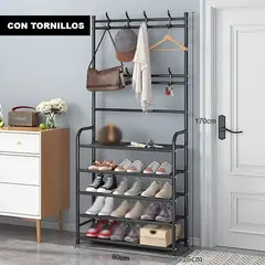 GENERICO - ZAPATERA CON PERCHEROS 5 NIVELES