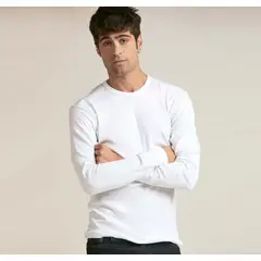 GENERICO - Polo Camiseta Calentador térmico para Hombre Blanco Micro Polar