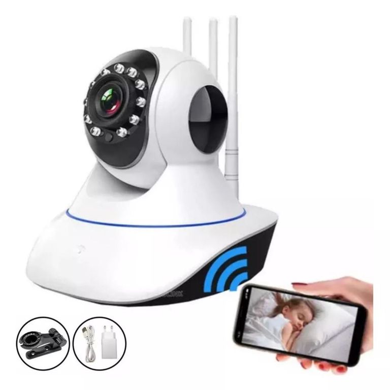 Camara De Seguridad Inteligente Ip Wifi 3 Antenas/ Giratoria