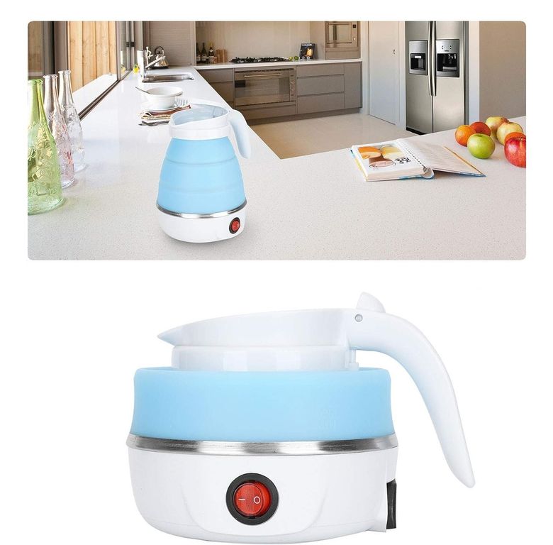 Hervidor Azul De Agua Eléctrico Plegable De Silicona 600ml
