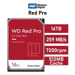 WESTER DIGITAL - Disco Duro Western Digital Red Pro 16TB NAS 512MB Cache SATA 7200RPM