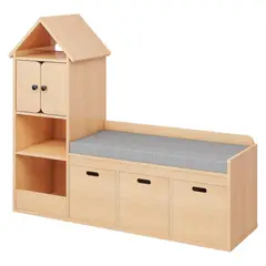 DIBA MUEBLES - Librero Estante con Asiento Infantil Maena