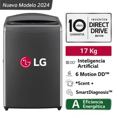 LG - Lavadora WT17BV6 17kg Ai Dd Inteligencia Artificial Carga Superior Negro Claro
