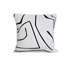 GENERICO - Cojin Minimalista Rayas Negras 40x40