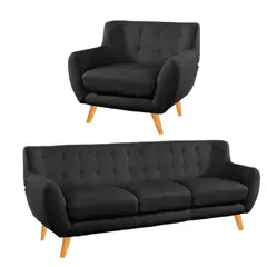 HOGAR & SPACIOS - HYS SALA 3 1 ZACK VINTAGE NEGRO