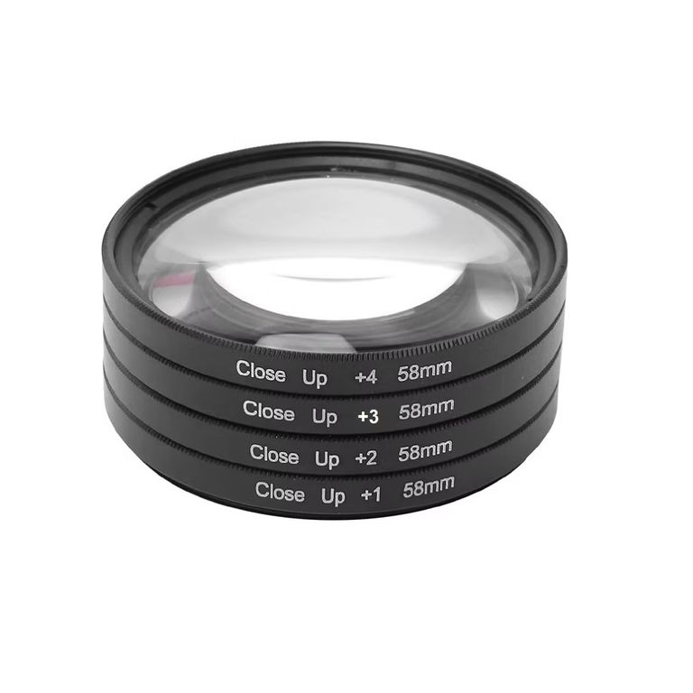 Kit de 4 Lentillas macro close up +1,+2,+3,+4 de 58mm