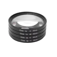 GENERICO - Kit de 4 Lentillas macro close up +1,+2,+3,+4 de 58mm