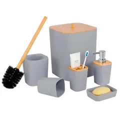 INSPIRA - Juego de Accesorios para Baño 6 Piezas Cuadrado a Rayas