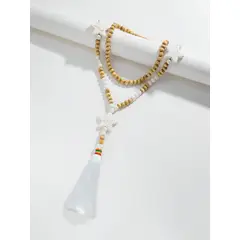 KAST PE - Collar Bohemio Geraldine de Cuentas de Madera con Borla