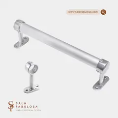 SALA FABULOSA - Tubo de aluminio para sala color plateado regulable de 2 a 4 mts