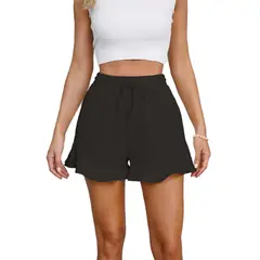 BAALATHKKO5 - Casual Short De Algodón Y Lino Para Mujer, Playa, Yoga.-