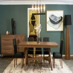 DMUEBLES - Comedor 6 sillas Veliero - Negro/Nogal