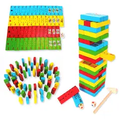 GENERICO - Jenga Poker Dominó Educativo De Madera