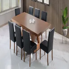 DMUEBLES - Comedor 8 sillas Matera - Negro/Nogal